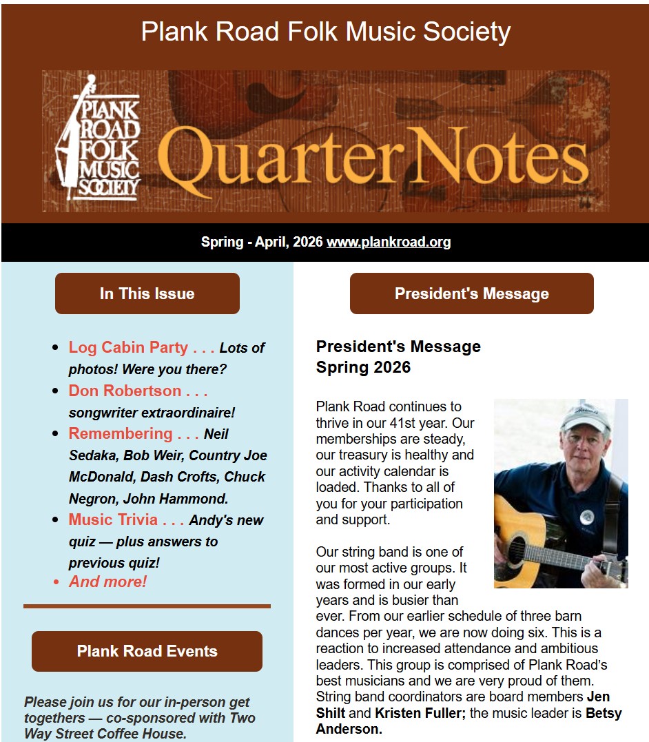 Image of first page of Quarternotes Spring 2026